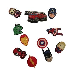 Superhero/Firetruck Shoe/CROC Charms Set - Multicolor